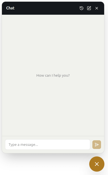 Chat widget open on a page